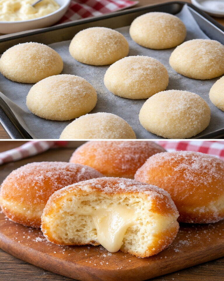 Pączki z kremem na dwa sposoby — smażone i pieczone