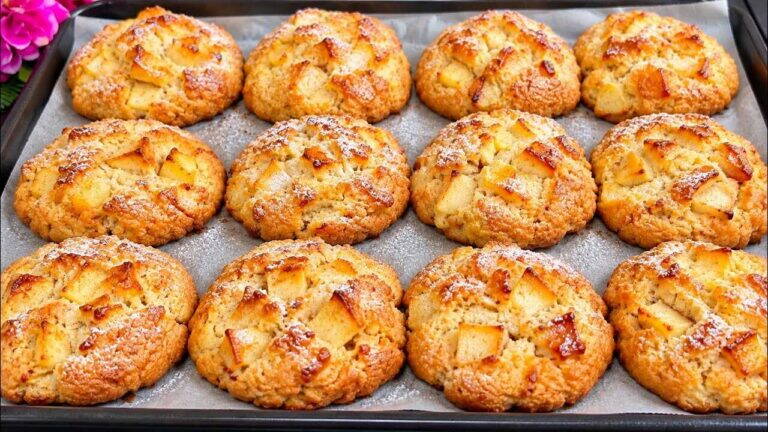 Ciasteczka jabłkowe 🍎 w 10 minut! Dużo jabłek, mało ciasta 😍 Niezwykle miękkie! Bardzo pyszne